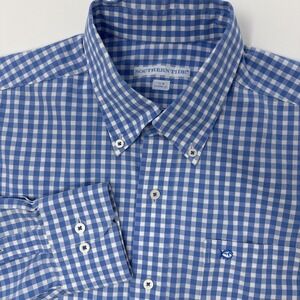 Southern Tide Long Sleeve Button Down Gingham Check Men's Medium Classic Fit